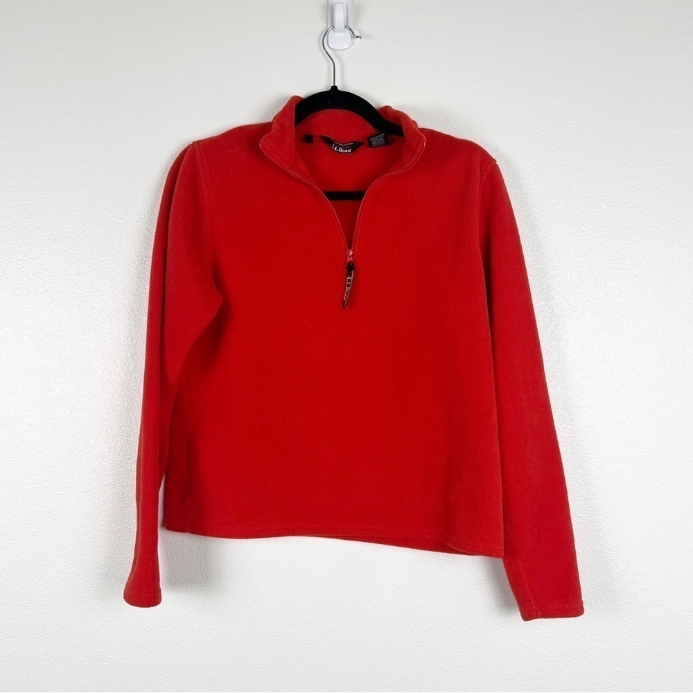 L.L. Bean‎ Vintage 1/4 Zip Fleece Pullover Red Sz M